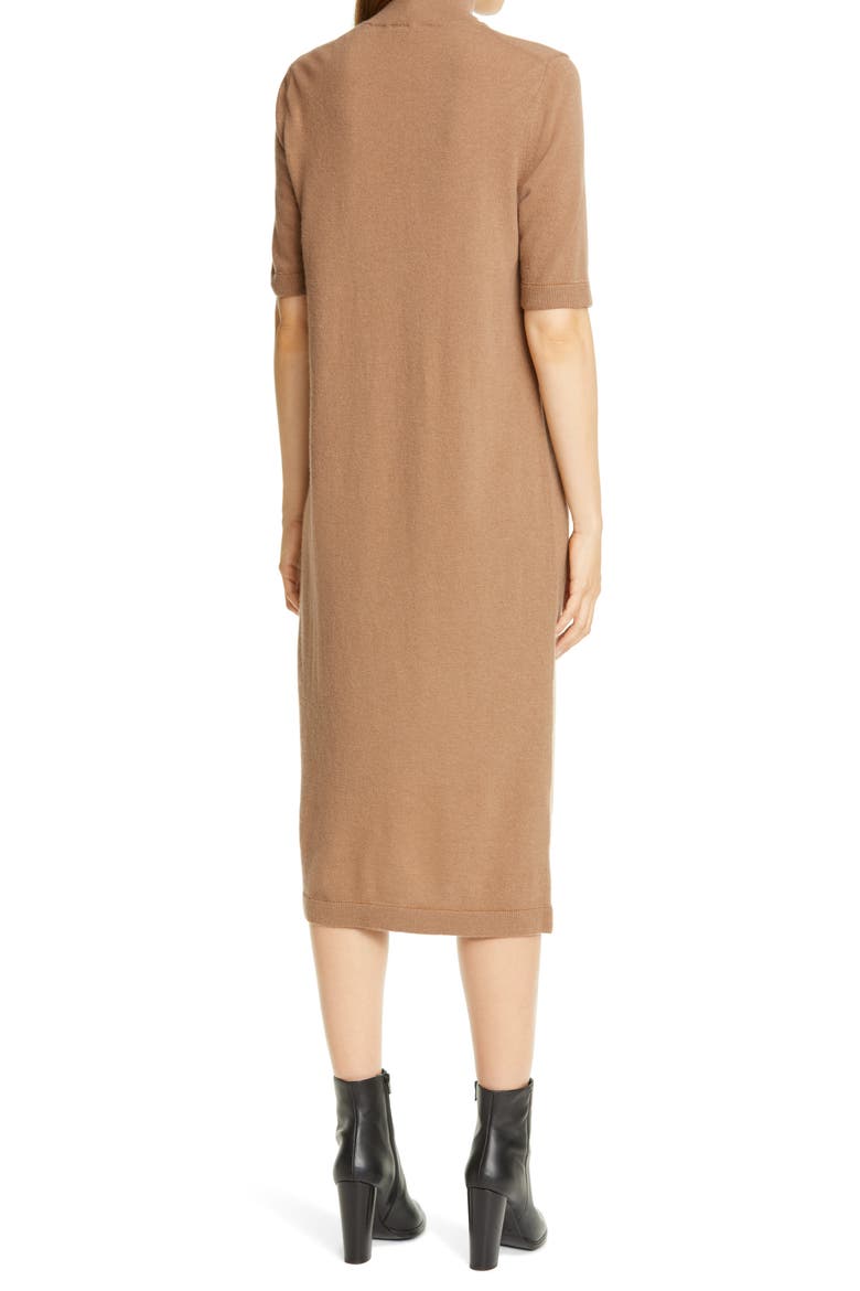 Turtleneck Wool & Cashmere Midi Sweater Dress, Alternate, color, CAMMELLO MELANGE