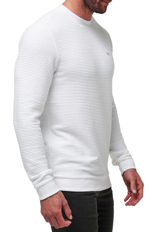 Travismathew Thick As Thieves Rib Crewneck Sweatshirt In White