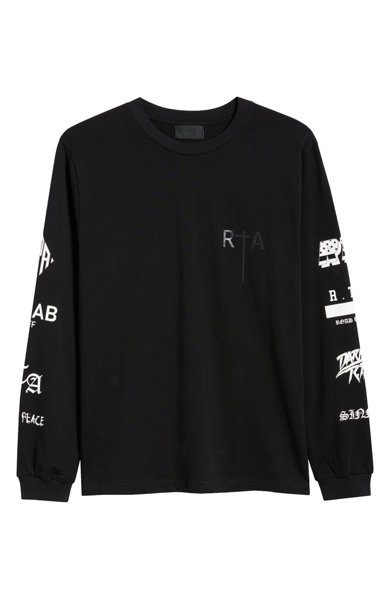 RtA Greatest Hits Long Sleeve Graphic T-Shirt, Main, color, Black Greatest Hits