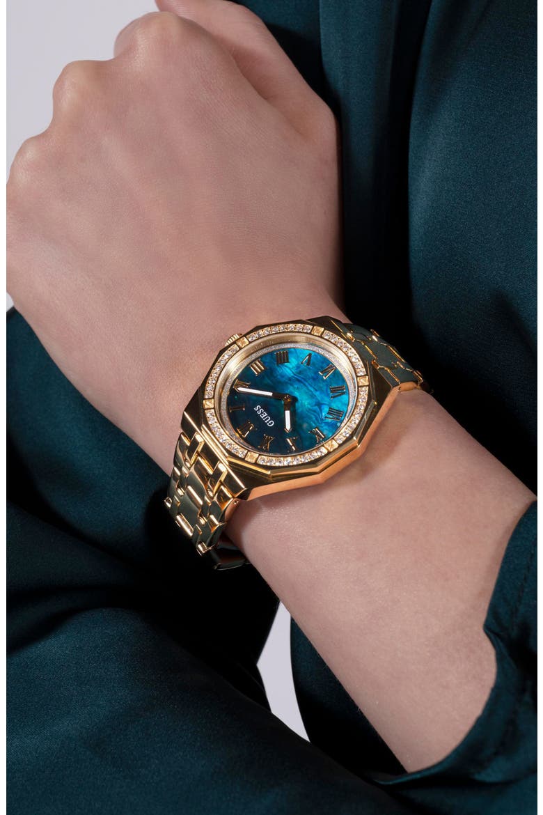Desire Crystal & Mother-of-Pearl Goldtone Bracelet Watch, 36mm, Alternate, color, GOLD