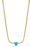 SPHERA MILANO Cubic Zirconia Heart Snake Chain Necklace