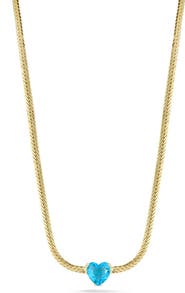 SPHERA MILANO Cubic Zirconia Heart Snake Chain Necklace