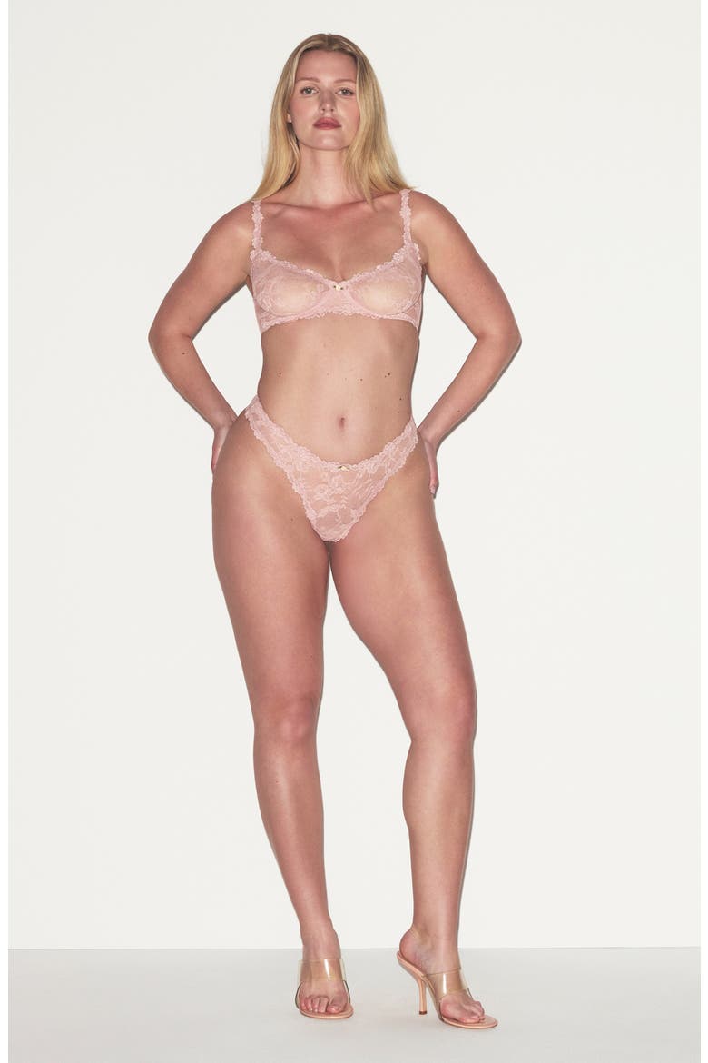 Stretch Lace Dipped Thong, Alternate, color, MORGANITE