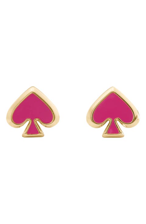 enamel spade stud earrings