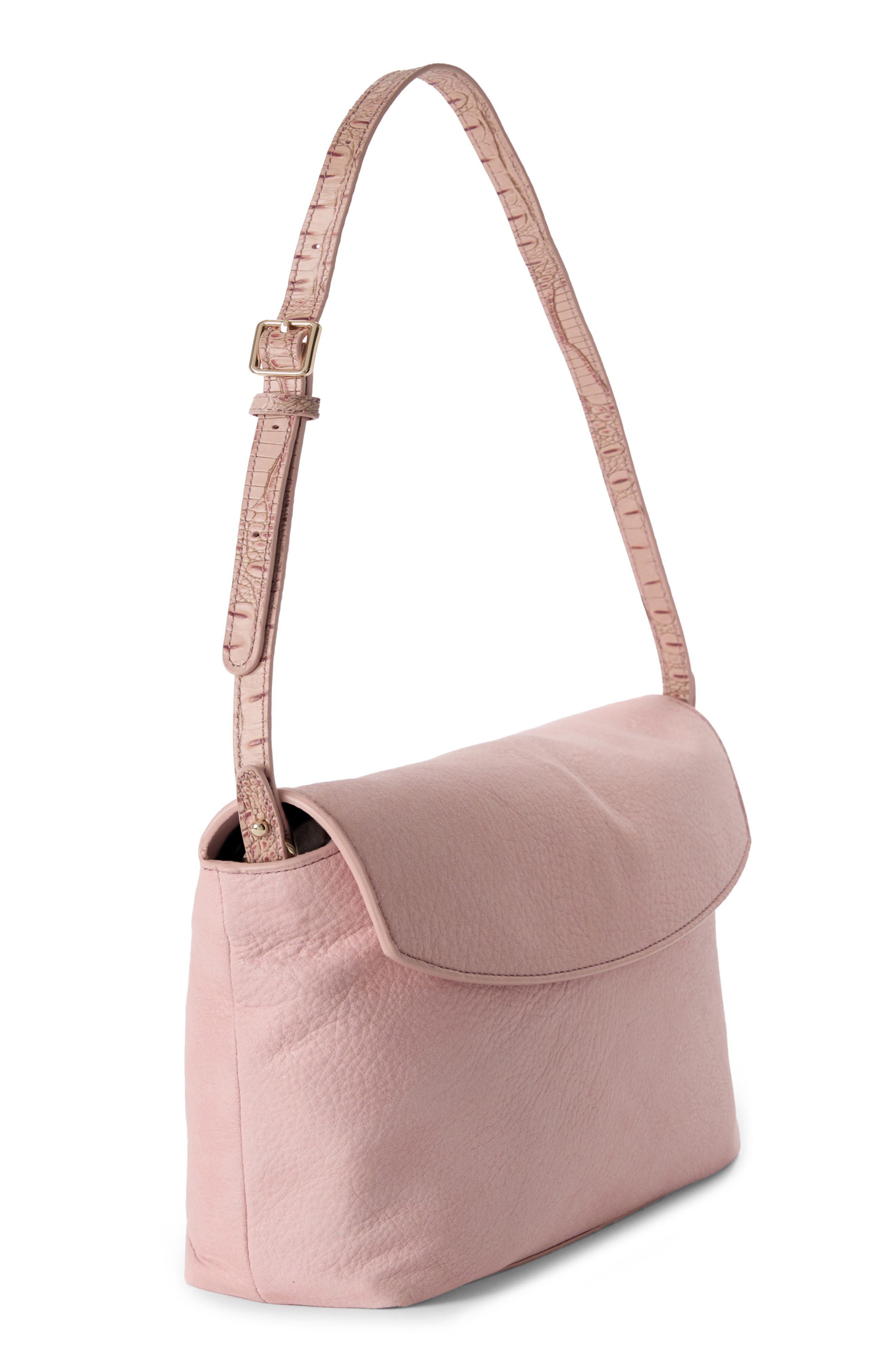 Brahmin Kalina Leather Clutch, Alternate, color, Blush