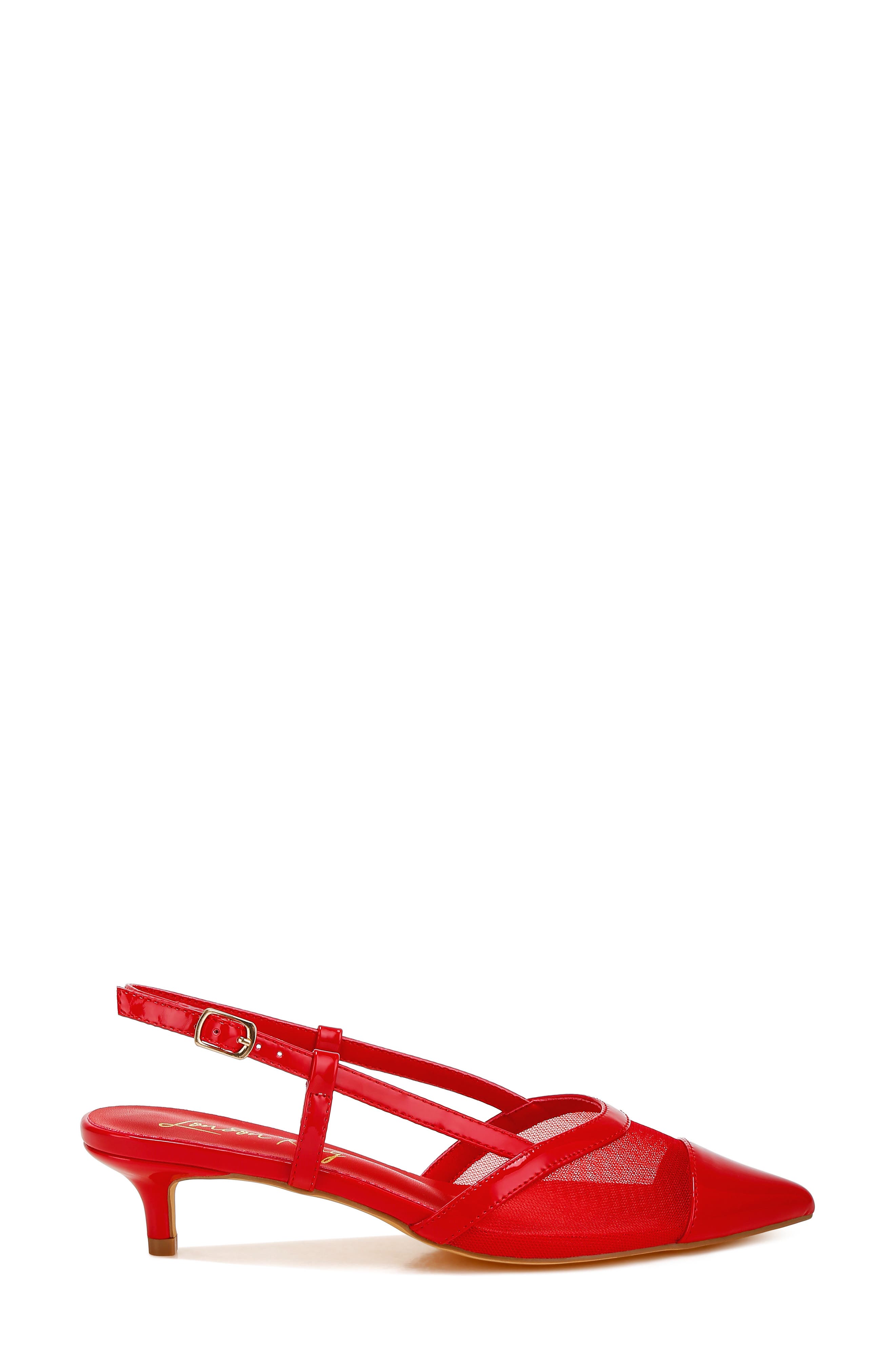 Temptress Kitten Heel Slingback Pump, Alternate, color, RED