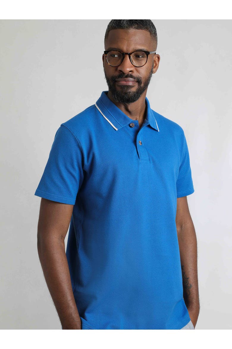 Powell Textured Polo Shirt, Main, color, Blue Sapphire