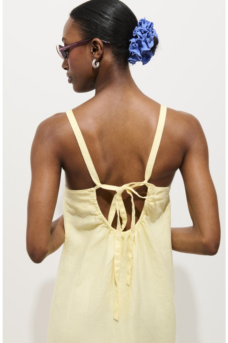Maria Sleeveless Linen Midi Dress, Alternate, color, DOUBLE CREAM
