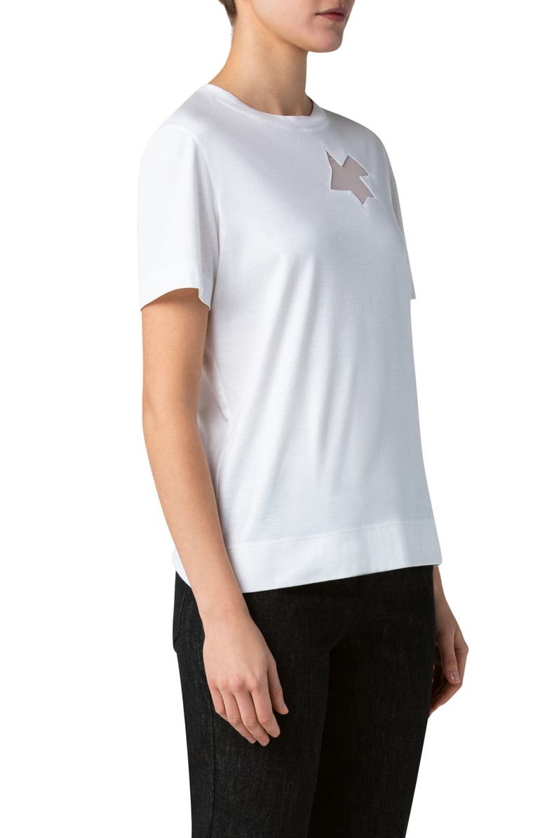 Akris Sheer Inset Jersey T-Shirt, Alternate, color,