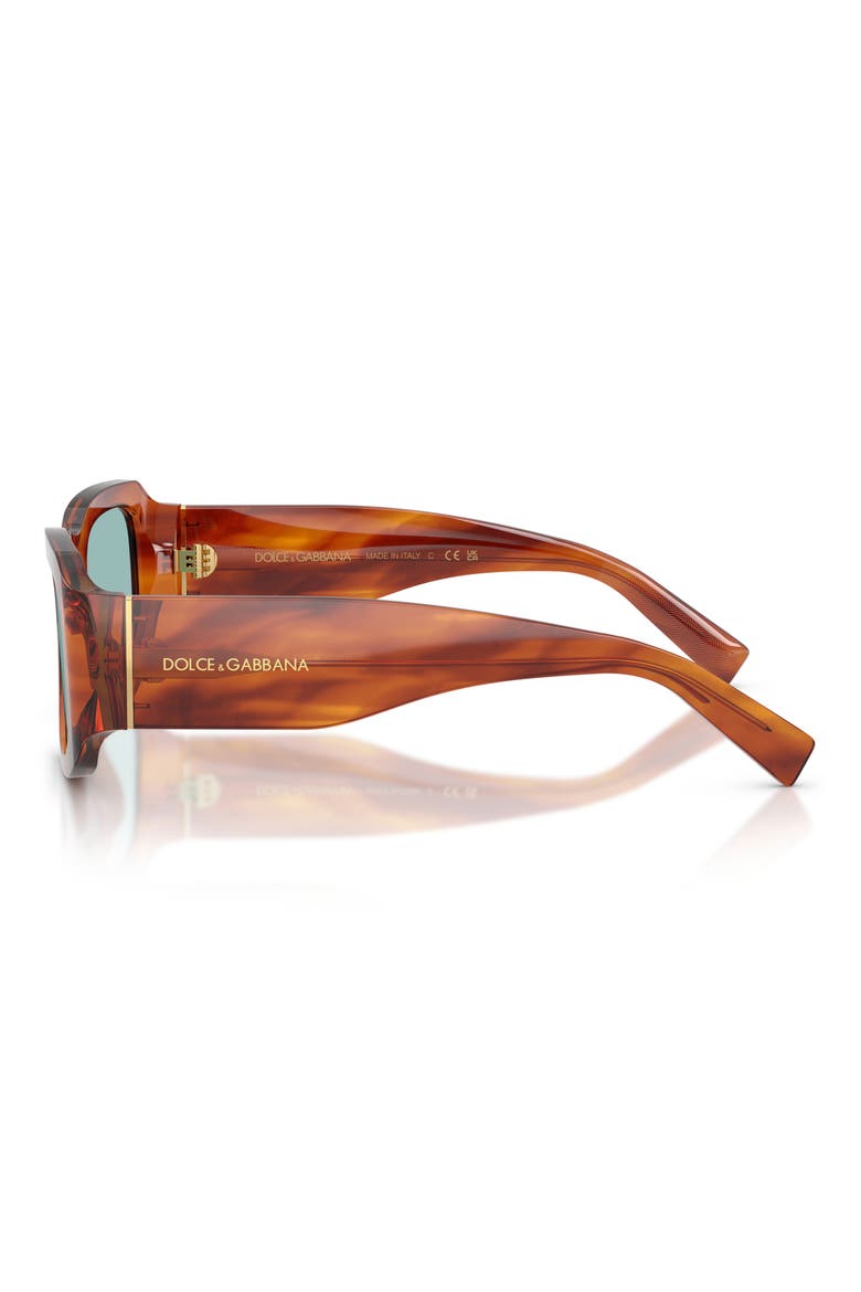 57mm Rectangular Sunglasses, Alternate, color, STRIPED GINGER / BLUE
