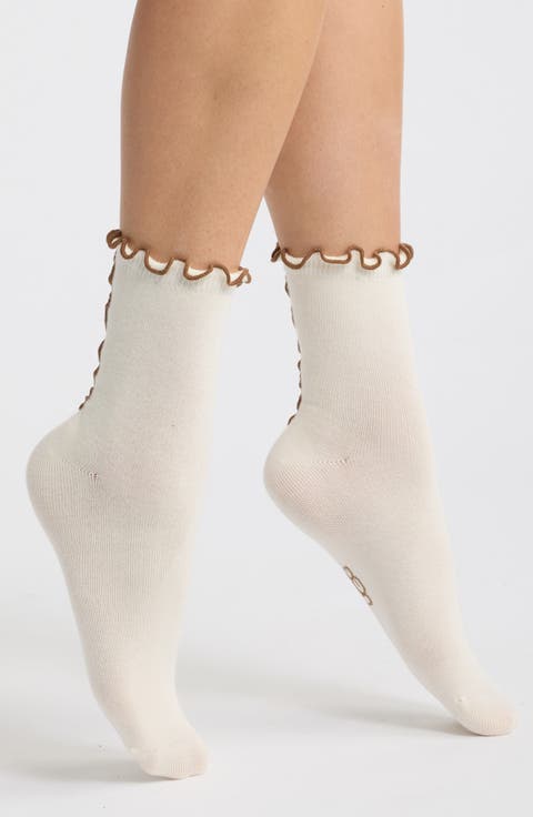 Karsyn II Lettuce Edge Quarter Socks