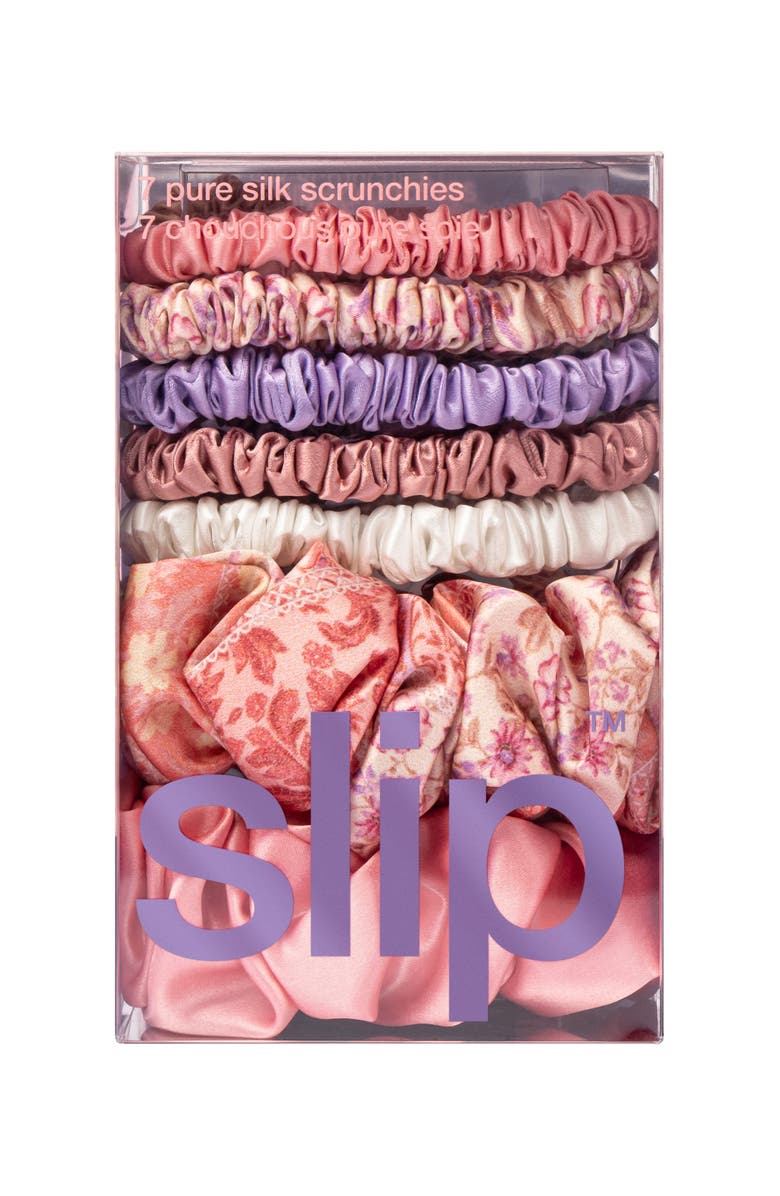slip 7-Pack Silk Scrunchies, Alternate, color, Pink Multi