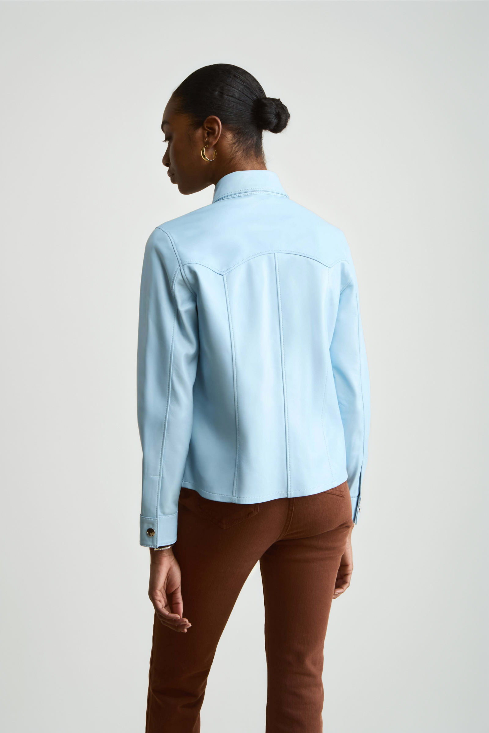 Leather Shirt Jacket - image 2