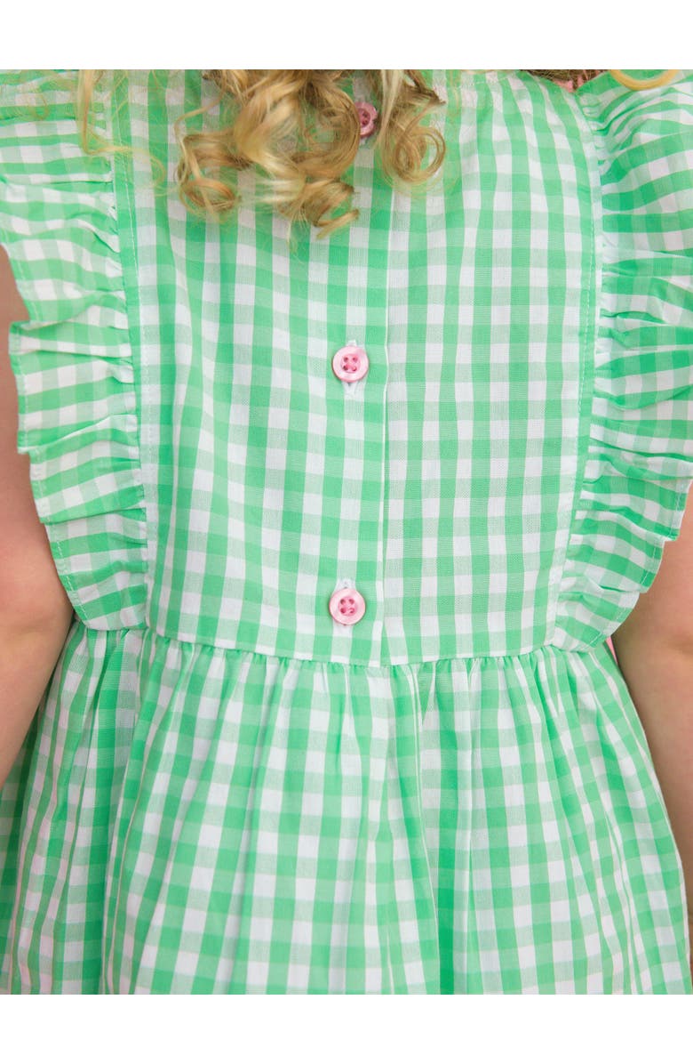 RuffleButts Sleeveless Pinafore Bow Dress, Alternate, color, Classic Spring Bud Gingham