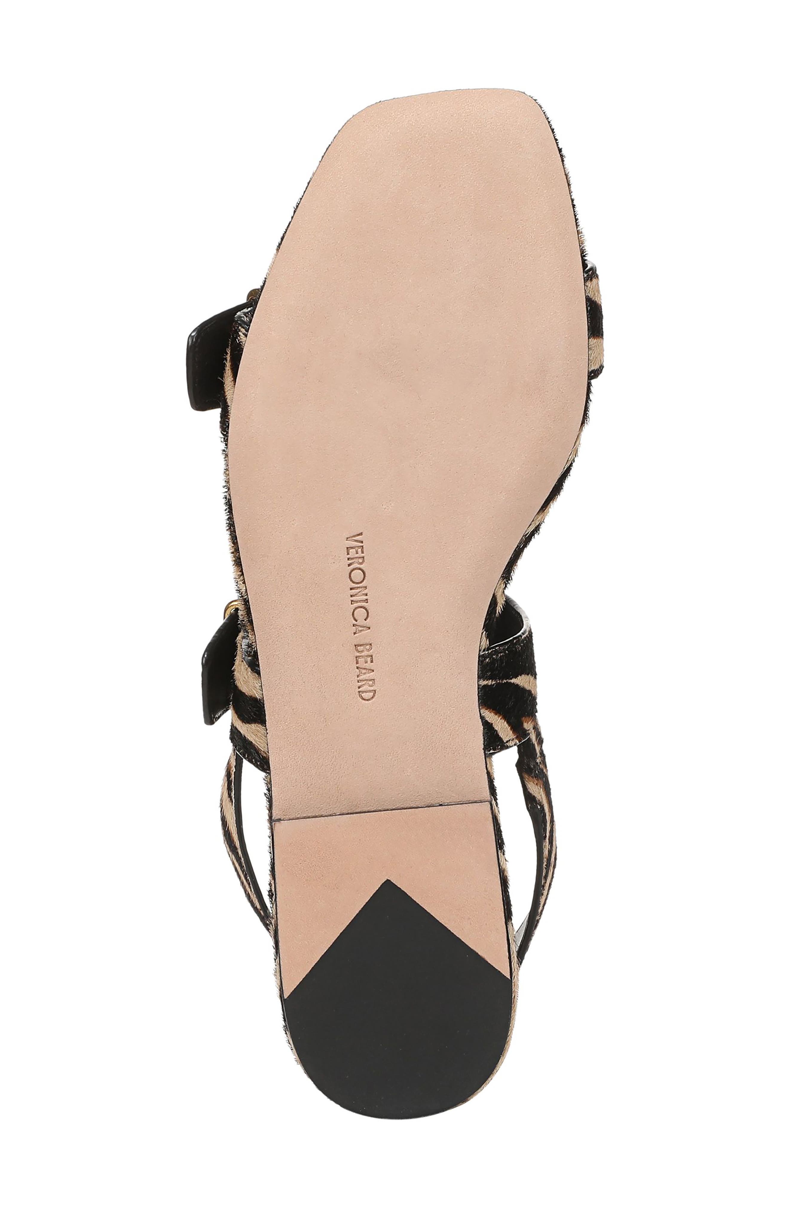 Veronica Beard Maglio-2 Genuine Calf Hair Sandal, Alternate, color, Ziger Brown Leather