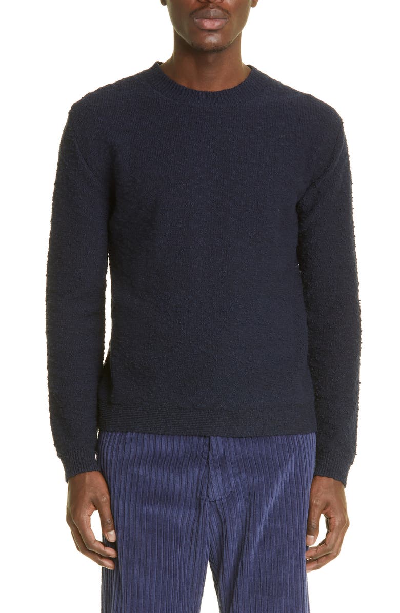 Maison Margiela Crewneck Cotton Blend Bouclé Sweater, Main, color,