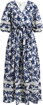 Caslon® Eyelet Tie Waist Maxi Dress