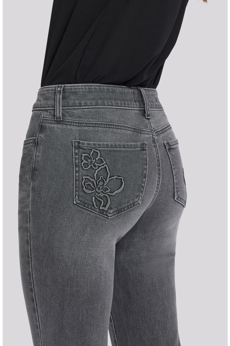 Marilyn Floral Pocket Ankle Straight Leg Jeans, Alternate, color, DUSTY ASH