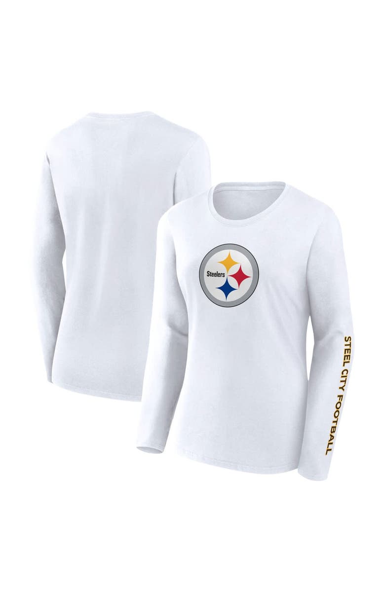 FANATICS Women's Fanatics White Pittsburgh Steelers Long Sleeve T-Shirt, Alternate, color, White