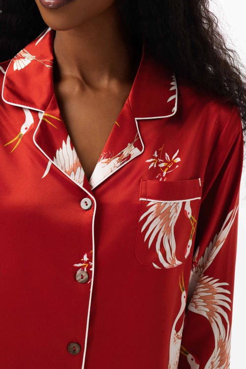 Silksilky Pajama Set With Classic Binding Trim