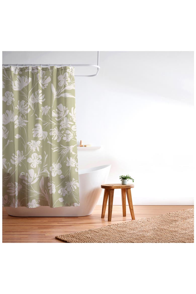 Gabriela Fuente Martine Shower Curtain, Alternate, color, GREEN
