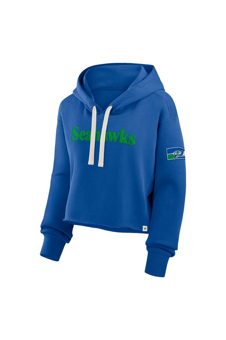 Women's Fanatics Royal Seattle Seahawks Oversized Hometown Heritage Cropped Hoodie, Alternate, color, Royal
