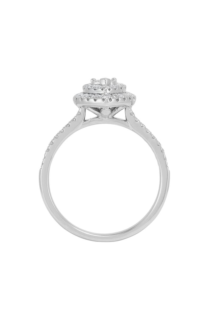 Frankie & Zoe Diamond Halo Ring, Alternate, color, White Gold