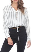 RAIN AND ROSE Stripe Drawstring Top