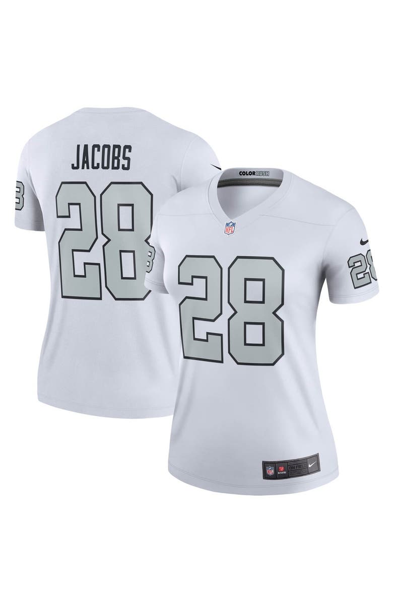Nike Women's Nike Josh Jacobs White Las Vegas Raiders Color Rush Legend Player Jersey, Main, color, 