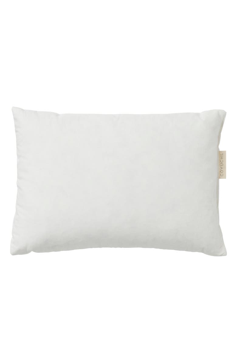 Coyuchi Recycled Feather & Down Lumbar Pillow Insert, Main, color, Alpine White