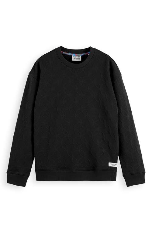Scotch & Soda Jacquard Knit Texture Sweatshirt In Black