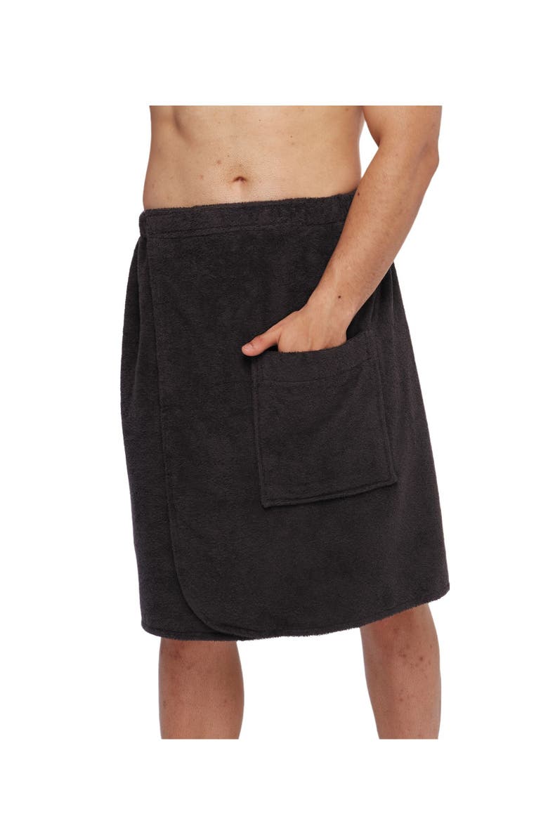 ARUS Men's GOTS Certified Organic Cotton Shower Wrap, Alternate, color, Anthracite