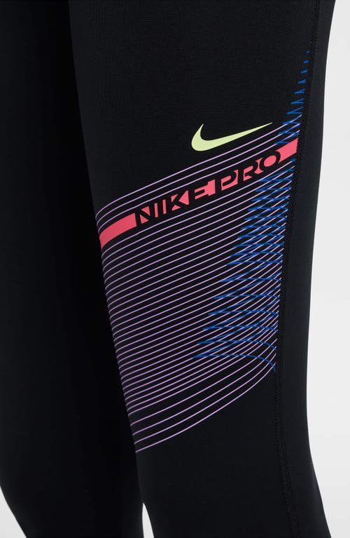 Nike Women's  Pro Girls' Dri-fit Mid-rise Leggings In Black