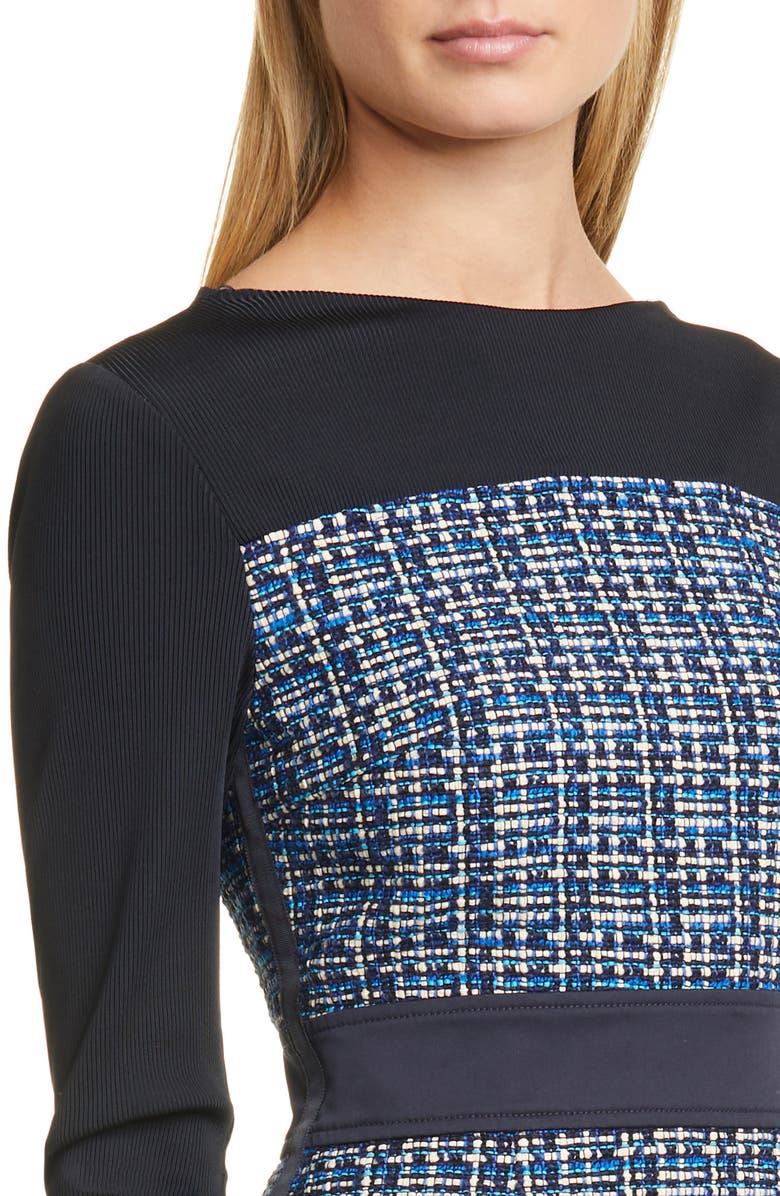 BOSS Danopus Long Sleeve Tweed Sheath Dress, Alternate, color, 