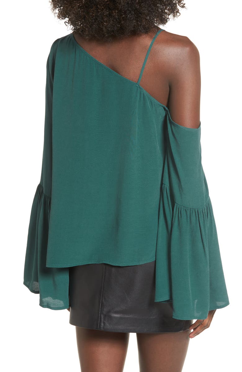 Leith One-Shoulder Bell Sleeve Top, Alternate, color,
