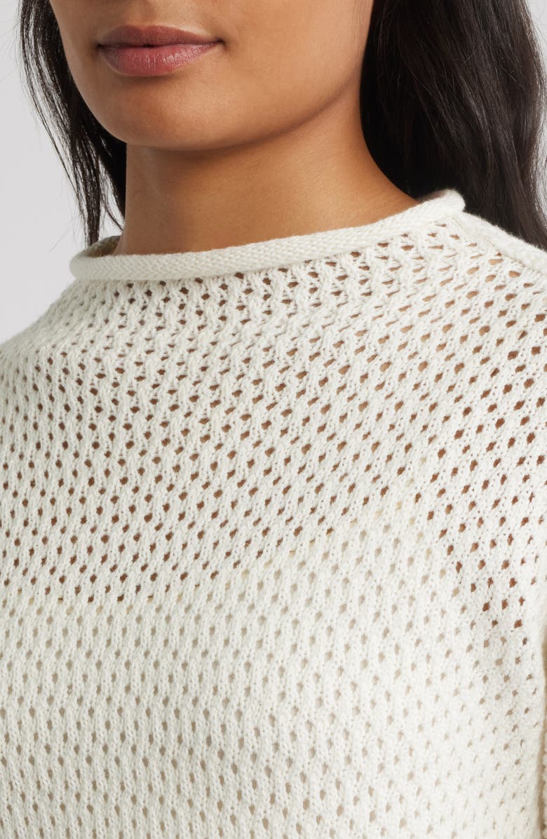 Frank & Eileen Monterey Open Stitch Cotton Sweater, Alternate, color, Ivory