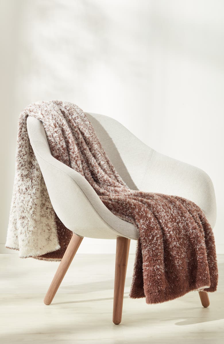 Nordstrom Reversible Eyelash Throw Blanket, Alternate, color, Brown Bitter Multi