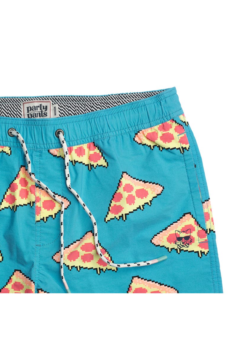 Party Pants Pixel Pizza Swim Trunks, Alternate, color,