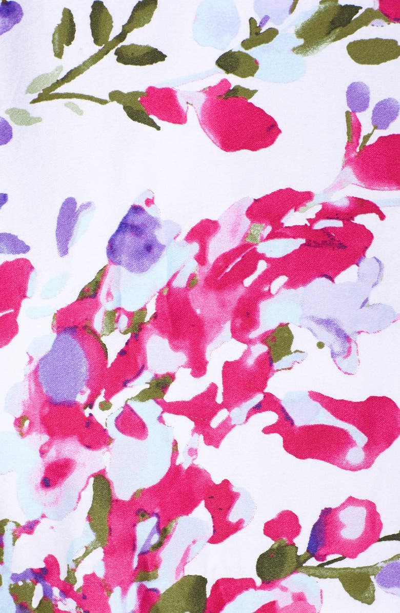 Chetta B Floral Print Pleated Cotton Fit & Flare Dress, Alternate, color, 