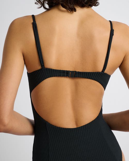 Onia Belle Ribbed One-piece Swimsuit In Black