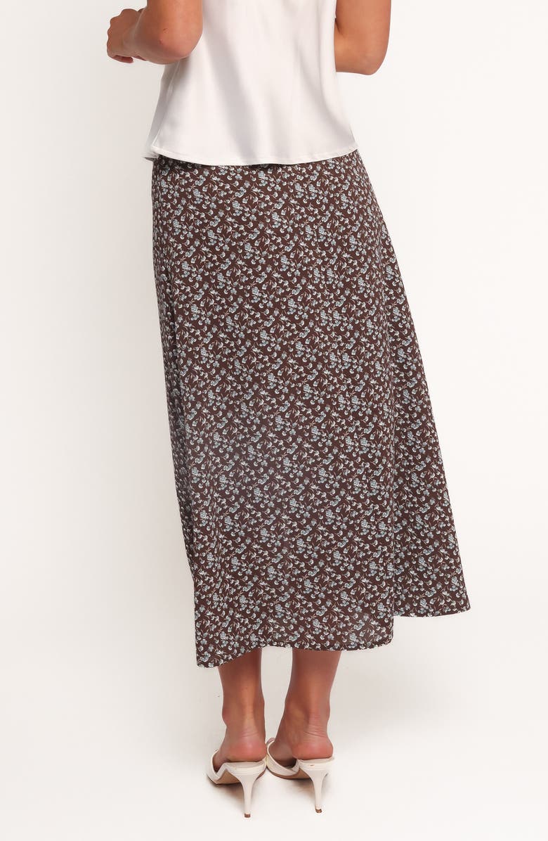 Petal & Pup Willow Floral Midi Skirt, Alternate, color, Brown Blue Floral