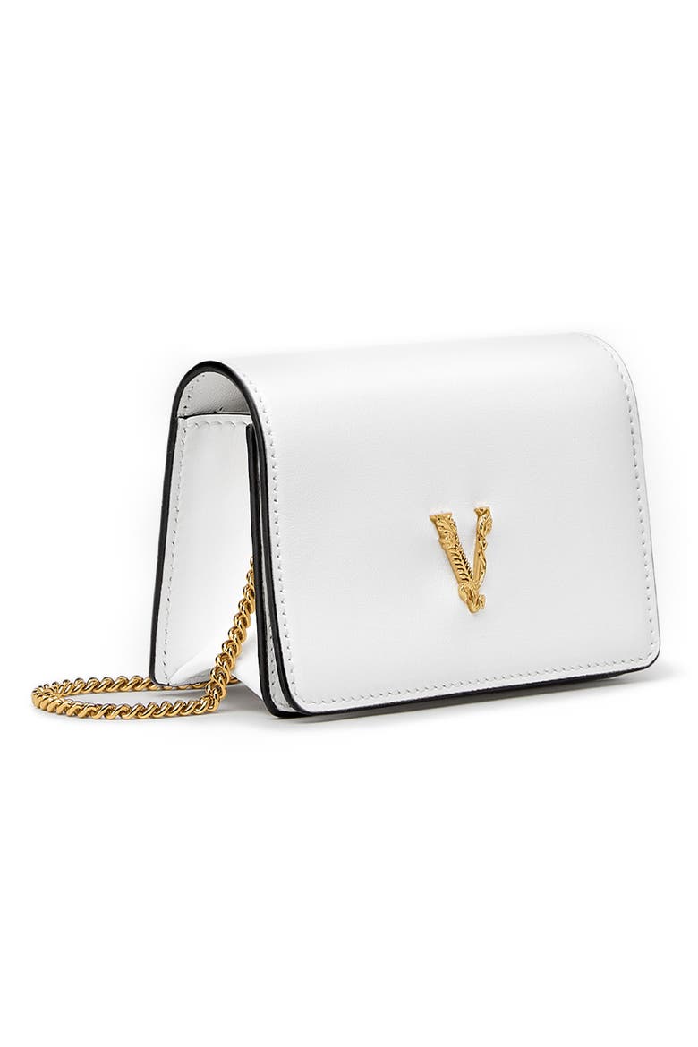 Virtus Leather Wallet on a Chain, Alternate, color, WHITE