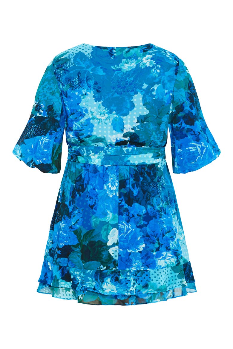 Keily Faux Wrap Minidress, Alternate, color, BLUE BEAUTY
