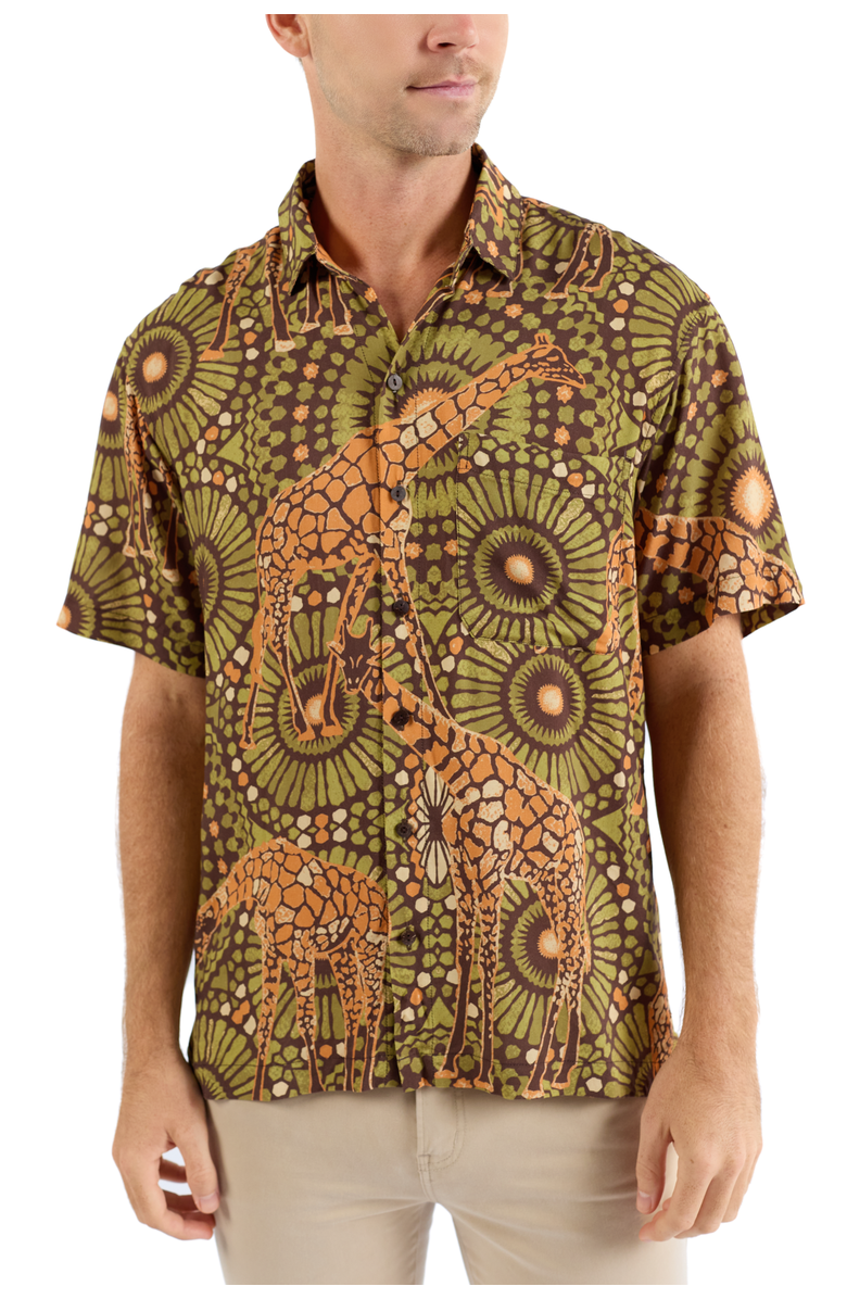 Kenny Flowers The Africa - Short Sleeve Shirt, Main, color, Brown