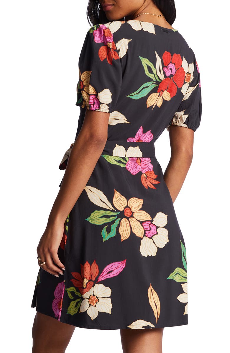 Billabong Hot Tropics Floral Wrap Minidress, Alternate, color,