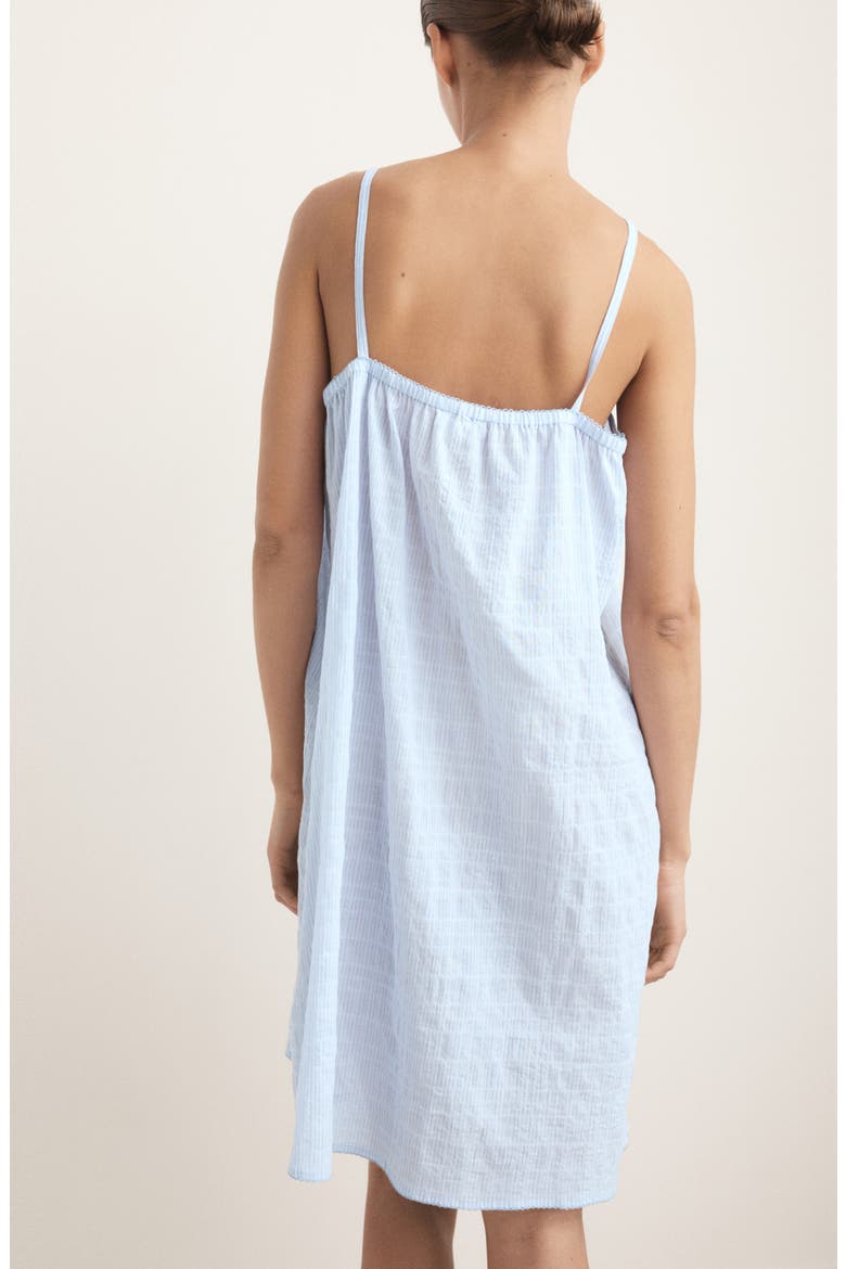 Picot Stretch Cotton Nightgown, Alternate, color, BLUE