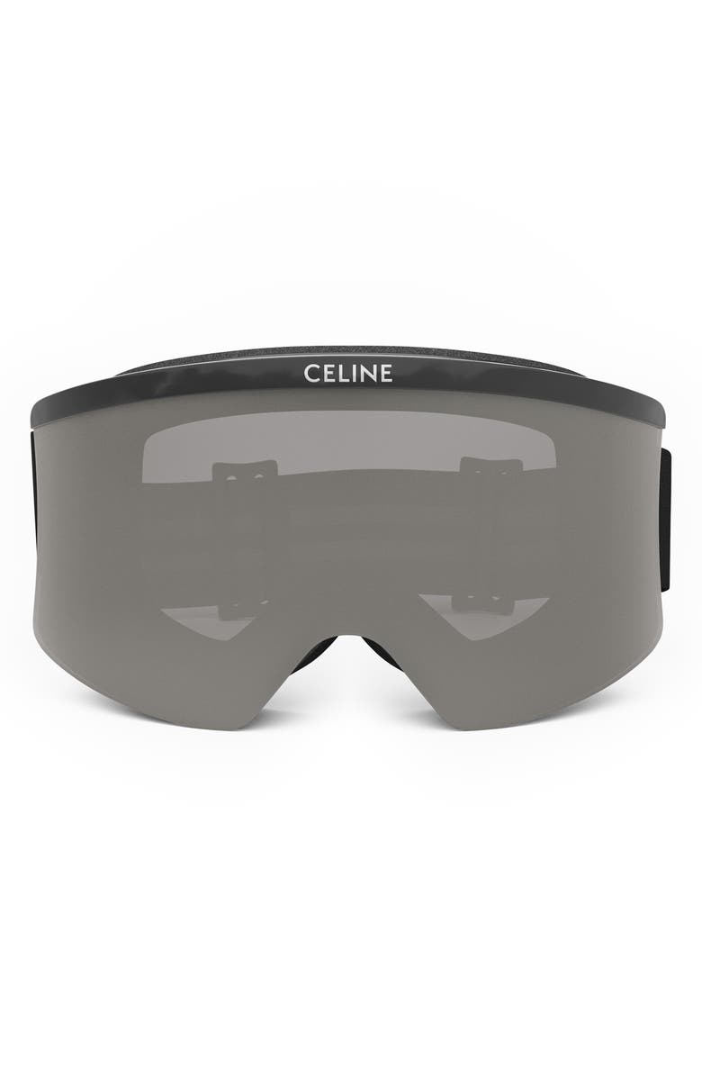 CELINE Ski Mask with Mirrored Lens, Main, color, Shiny Black / Smoke Mirror