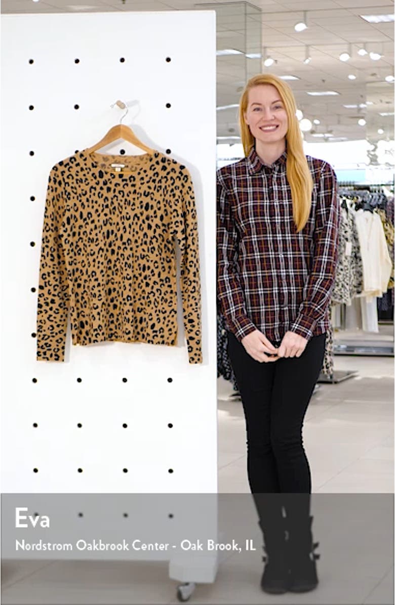 Leopard Cashmere Crewneck Sweater, sales video thumbnail