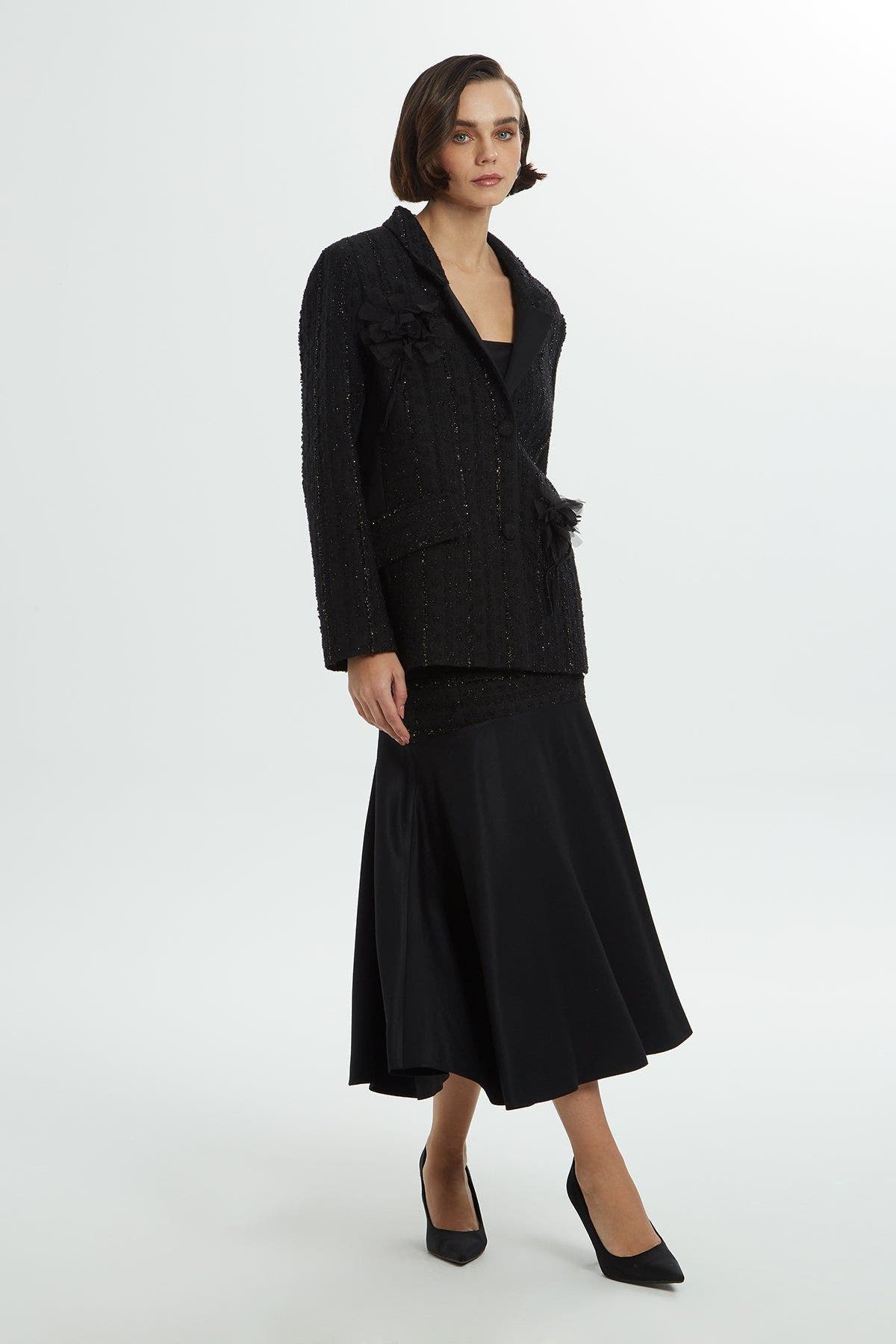 Double-Breasted Tailored Black Outerwear Jacket - image 2