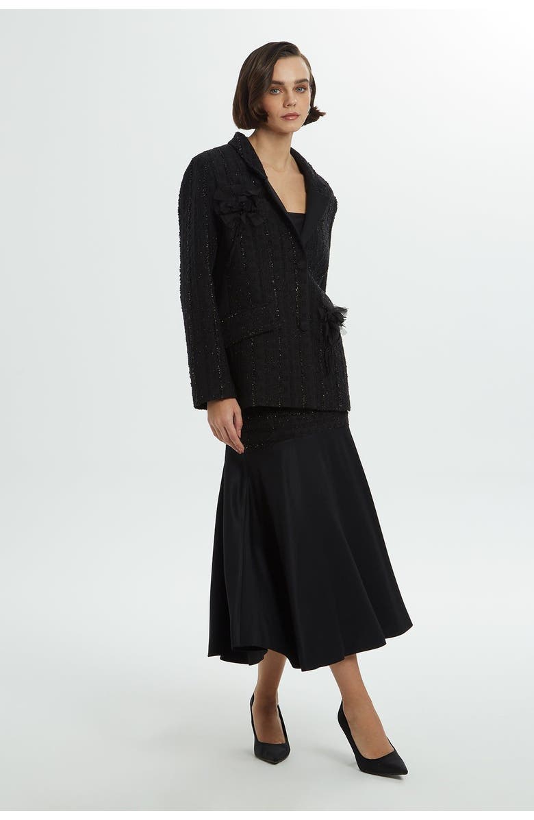 Gizia Double-Breasted Black Jacket, Alternate, color, Black